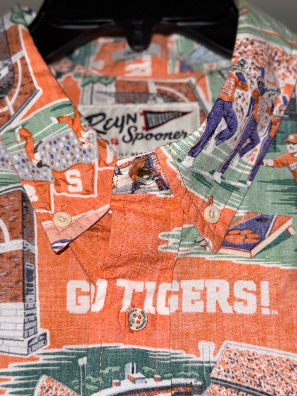Reyn Spooner  Clemson button up shirt tailgate fan  scenic game day XL go tigers - Picture 5 of 6
